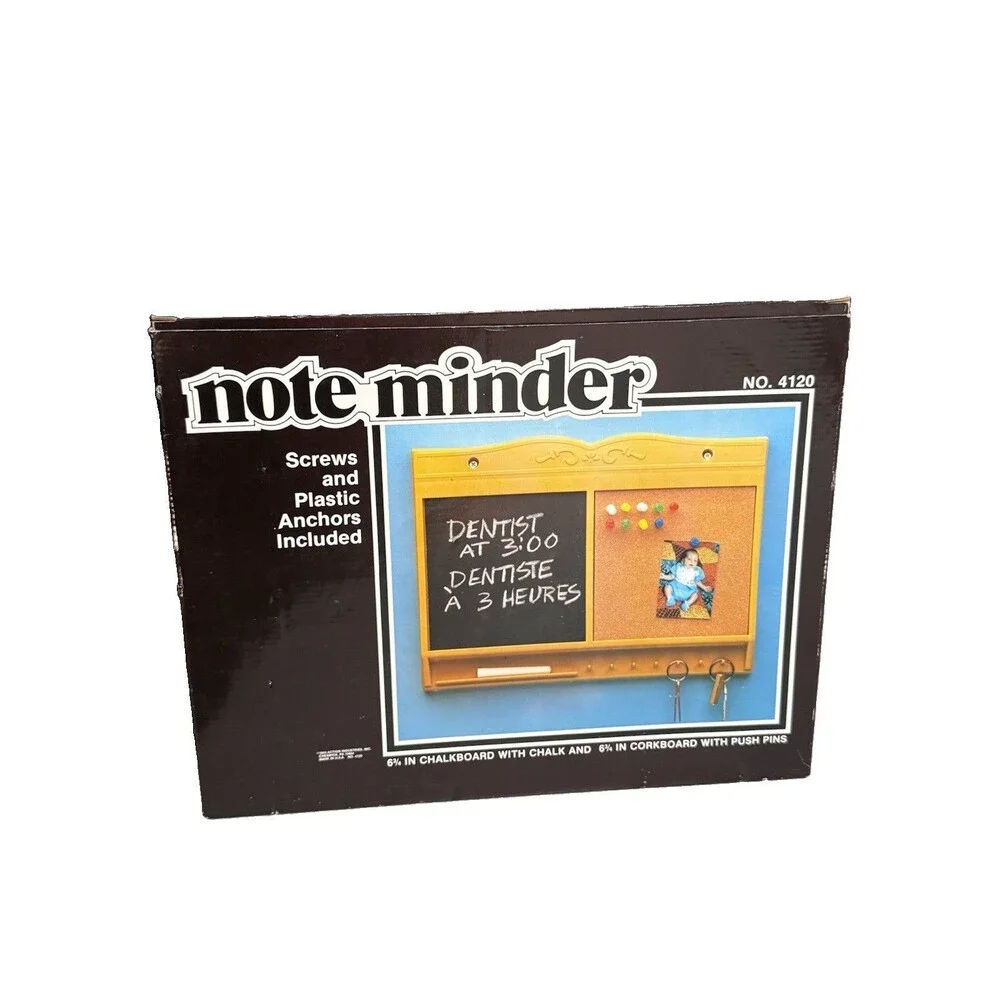 Vintage MCM Style 1985 Note Minder Chalk And Cork board Combo New In Box